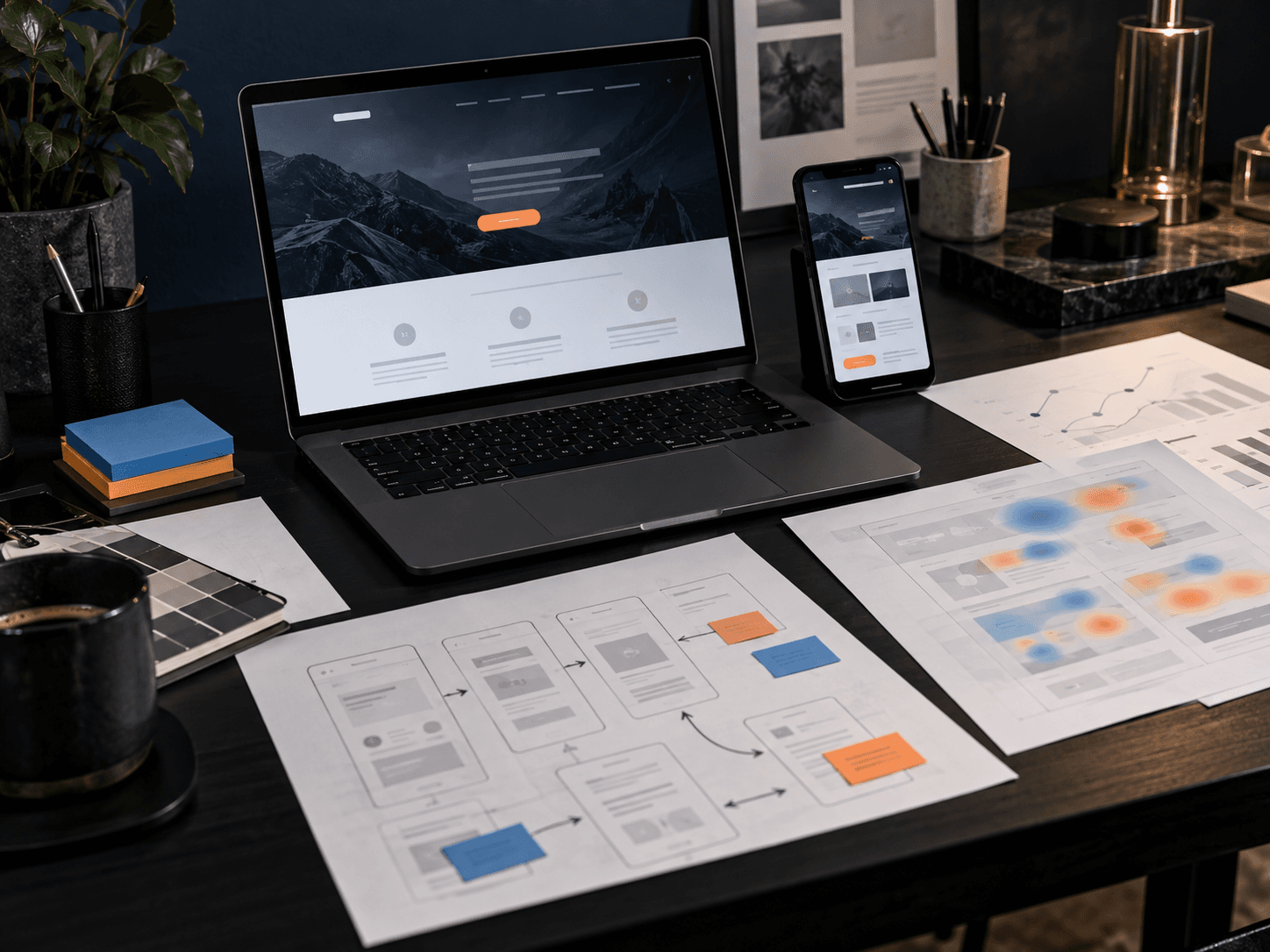 Conversion website on desktop and mobile