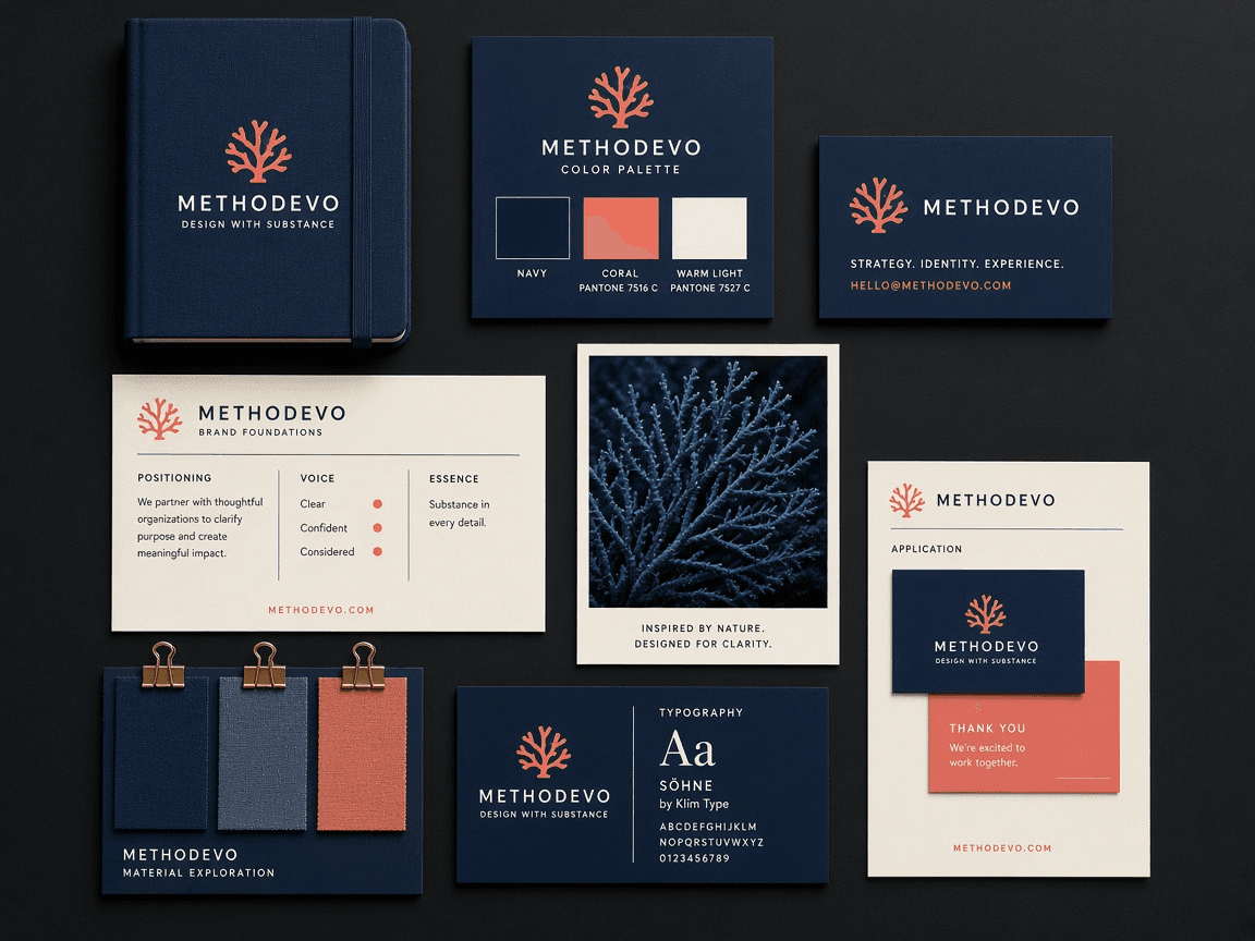 Brand identity system and commercial assets